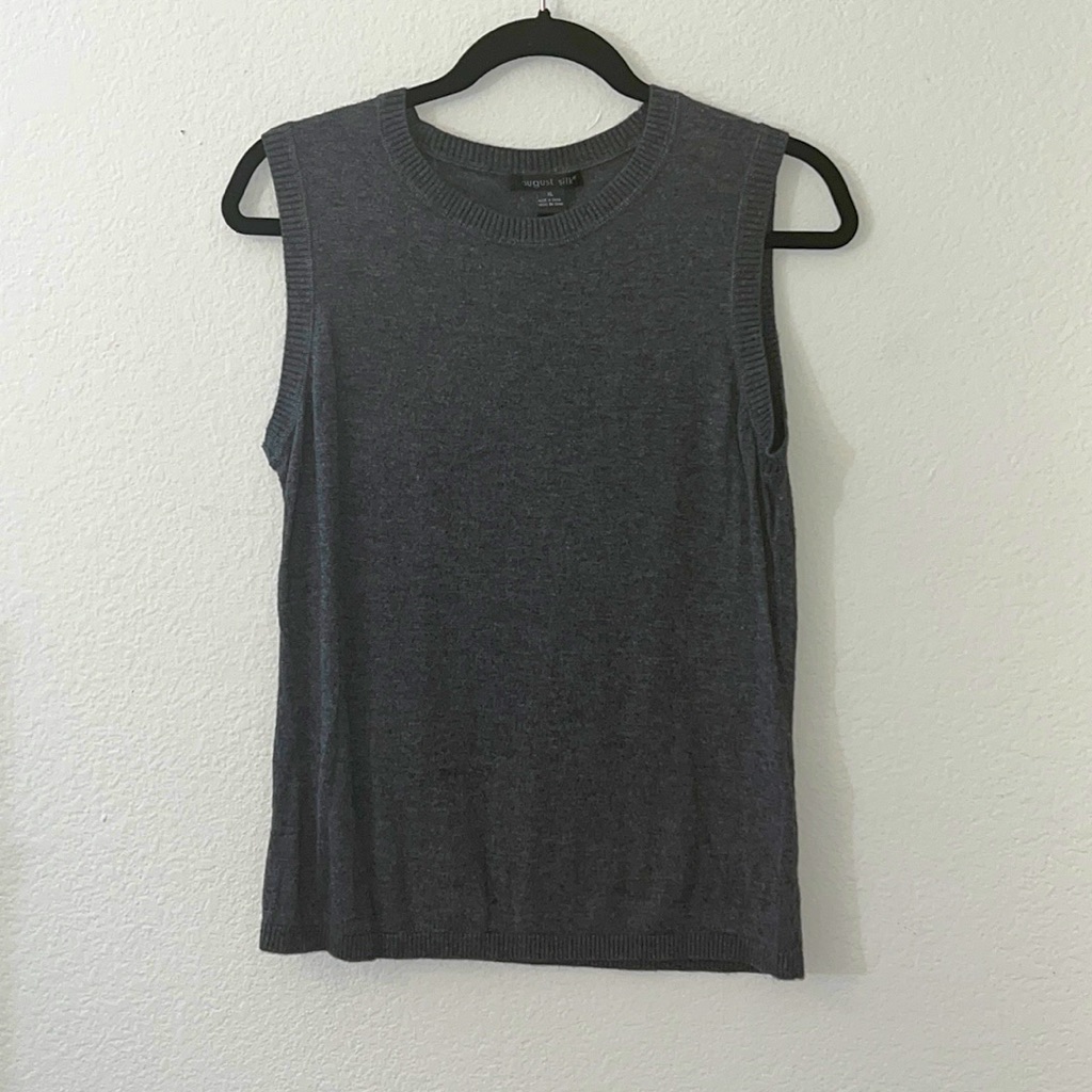August Silk Charcoal Gray Vest- Gorgeous! Nwot Xl-